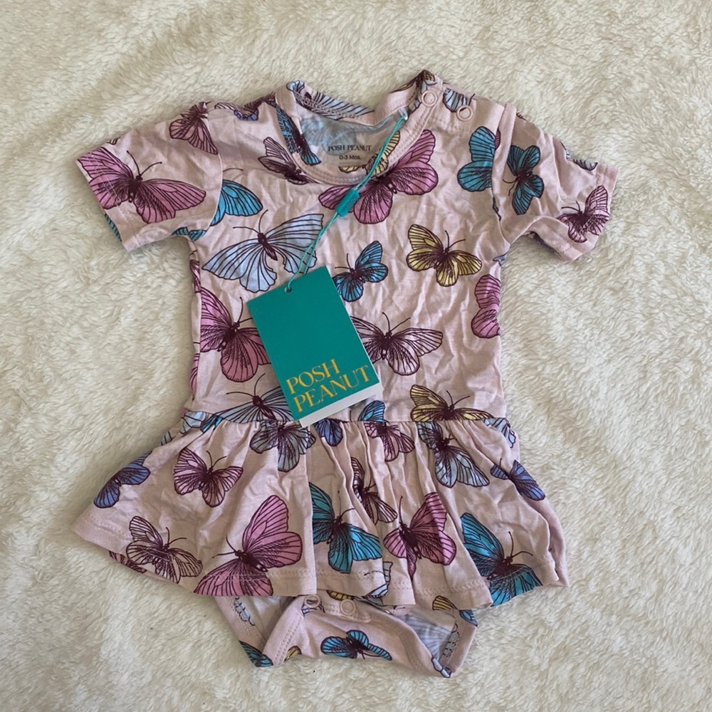 Posh Peanut Nora Bodysuit Twirl NWT - 0-3M